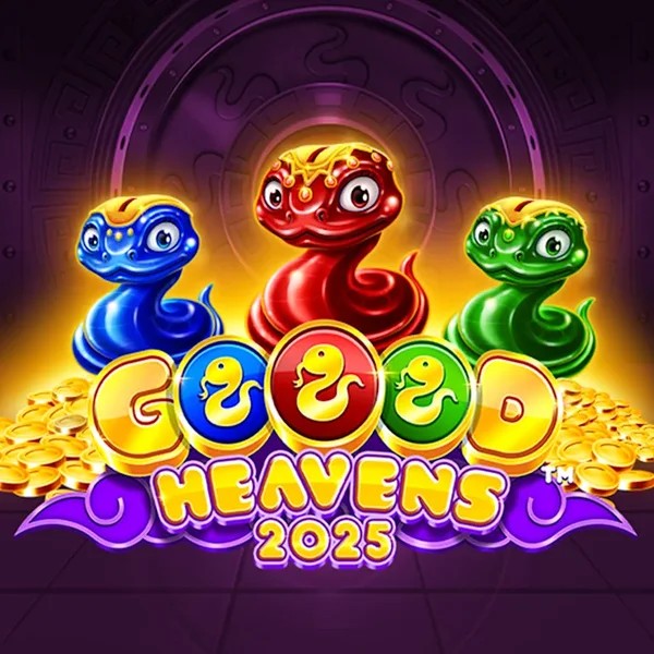 Goood Heavens slot logo by Rarestone Gaming at Spinstein Casino
